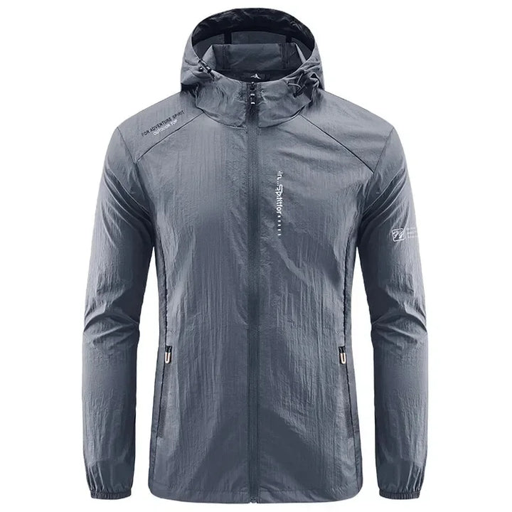 Leichte, winddichte Herren Wanderjacke für Outdoor-Aktivitäten; mit Reißverschluss & Taschen, ideal für Herbst.