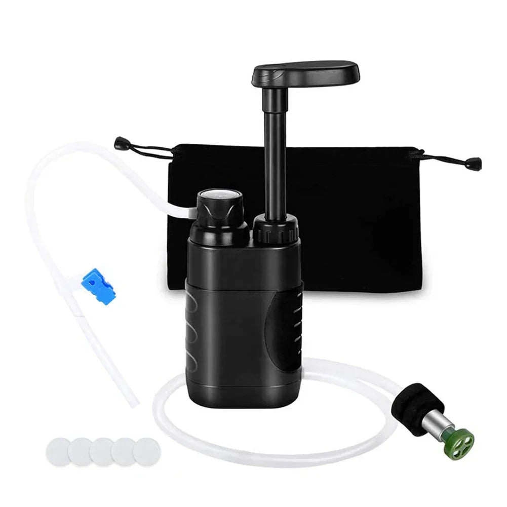 Vielseitiger Wasserfilter für Trinkwasser, Outdoor, Wandern, Camping, Notfall & Reiseausrüstung.