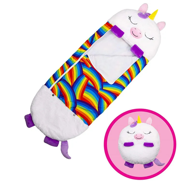 Weicher Kinderschlafsack als Plüschtier, faltbar, perfekt als Schlafmatte für zu Hause.
