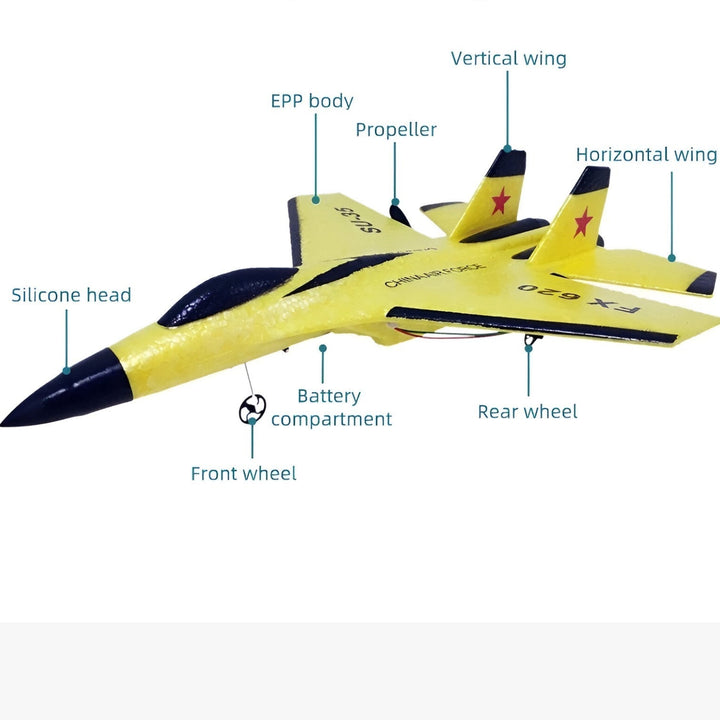 Erwachsener genießt das Fliegen des FalconAir RC-Gleiters, ein ferngesteuertes Flugmodell für Hobby und Technik-Fans.