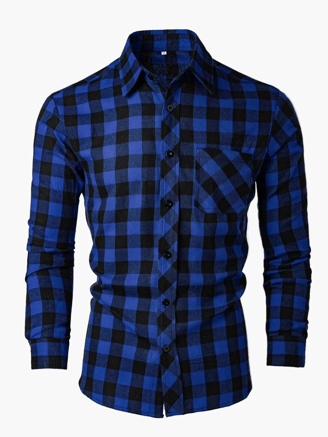 Herren Slim Fit Flanellhemd, kariert, in Blau-Grün für Freizeit und Alltag. Bequem und modisch.