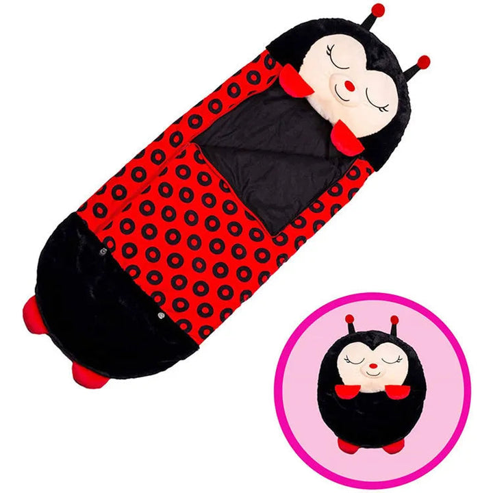 Gemütlicher Kinderschlafsack in Tierform, als Reiseschlafsack und Spielschlafsack nutzbar.