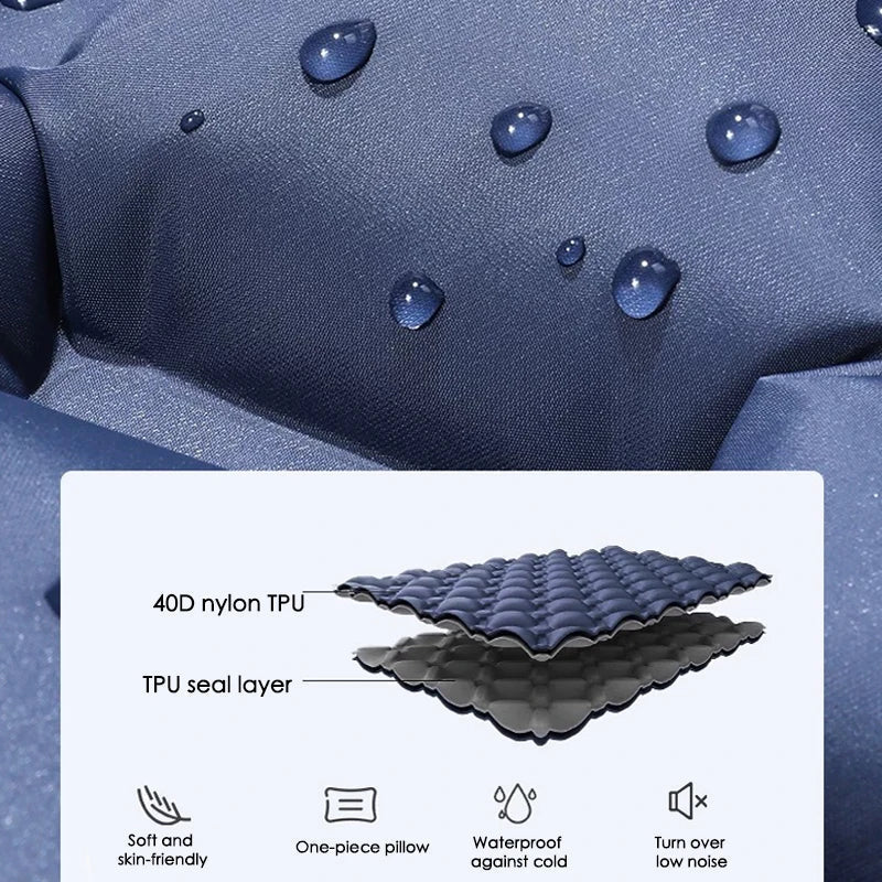 Geräumige extra breite Doppelluftmatratze, ideal für bequemen Schlaf beim Camping und Outdoor-Reisen.