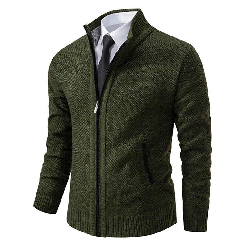 Elegante Herren Casual Jacke für Frühling & Herbst, mit Stehkragen, perfekt für Outdoor & Alltag.