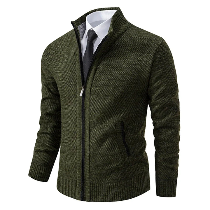 Elegante Herren Casual Jacke für Frühling & Herbst, mit Stehkragen, perfekt für Outdoor & Alltag.