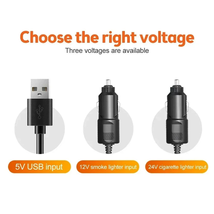 Moderner 3-Kopf-Autolüfter, 360° verstellbar, USB/12V/24V. Effektive Kühlung für jedes Auto, LKW oder Wohnmobil.