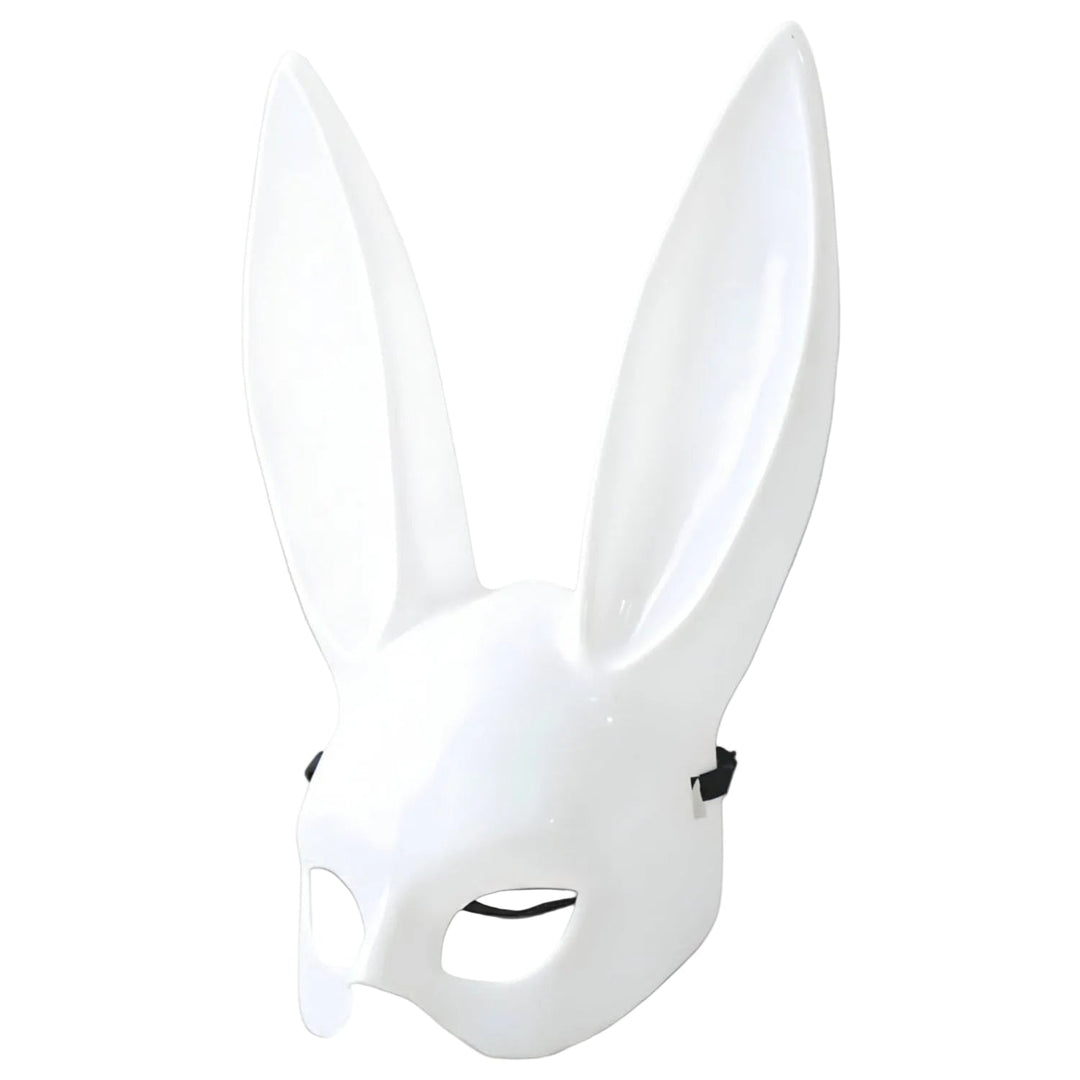 Auffällige Cosplay Kaninchenmaske mit extra langen Ohren & verstellbarem Riemen für Stil & Komfort.