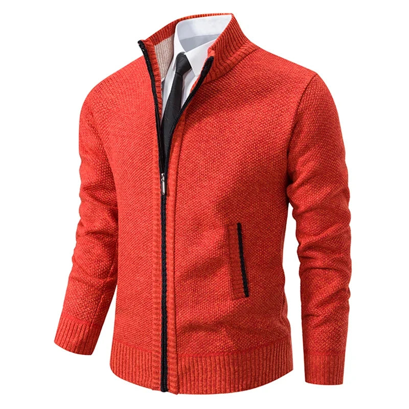 Herren Freizeit Sportjacke mit Stehkragen in stilvollem Design, ideal für Frühling und Herbst.
