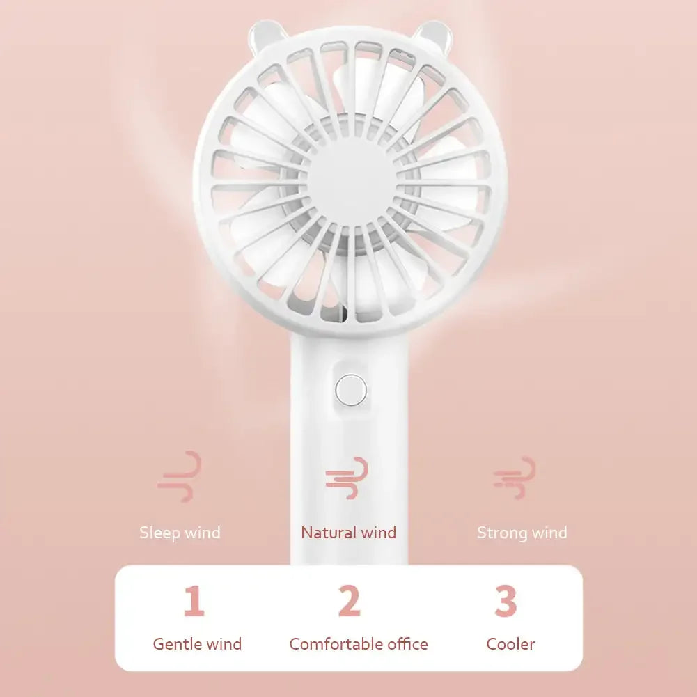 Wiederaufladbarer Mini-Ventilator, als Büro-Gadget oder Reise-Begleiter, sorgt für kühle Brise.
