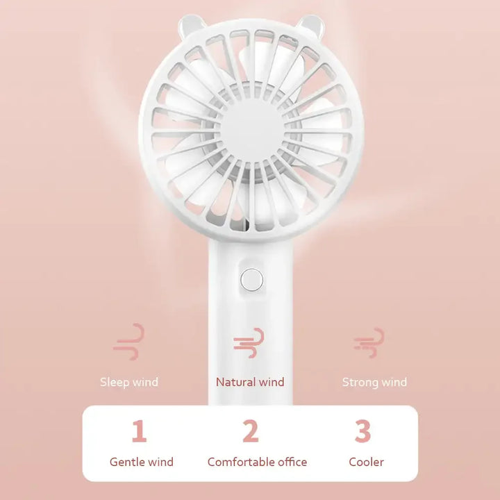 Wiederaufladbarer Mini-Ventilator, als Büro-Gadget oder Reise-Begleiter, sorgt für kühle Brise.