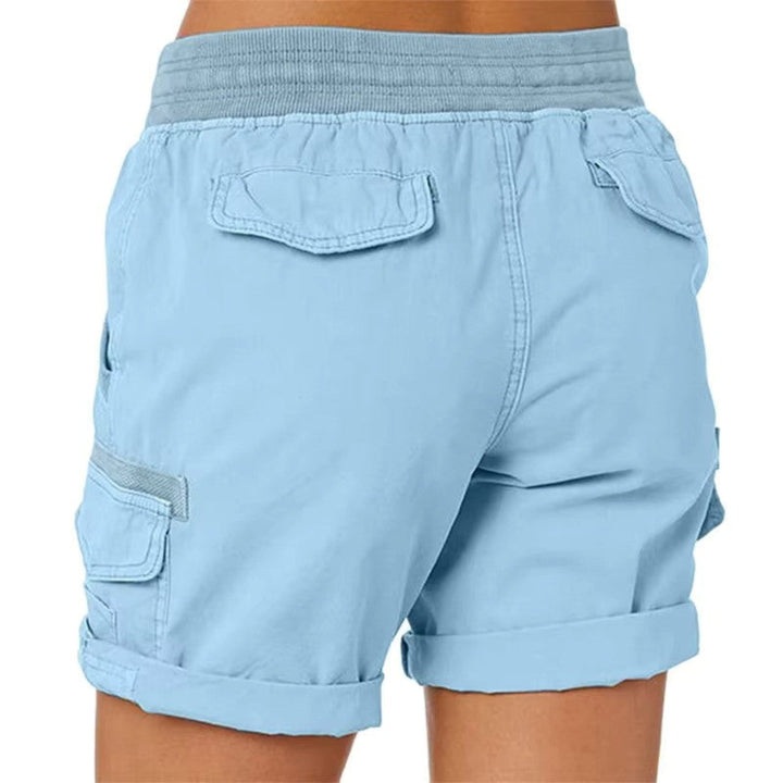 Damen Shorts mit Seitentaschen, bequeme, lässige Sommershorts für den täglichen Gebrauch und Urlaub.