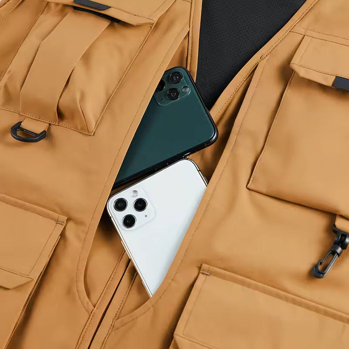 Atmungsaktive Herren Weste mit vielen praktischen Taschen für Outdoor, Sport & Freizeit.