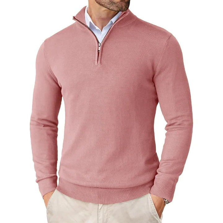 Bequemer Herren Quarter Zip Pullover, leicht & slim fit, perfekt für jeden Anlass, von Freizeit bis Büro.