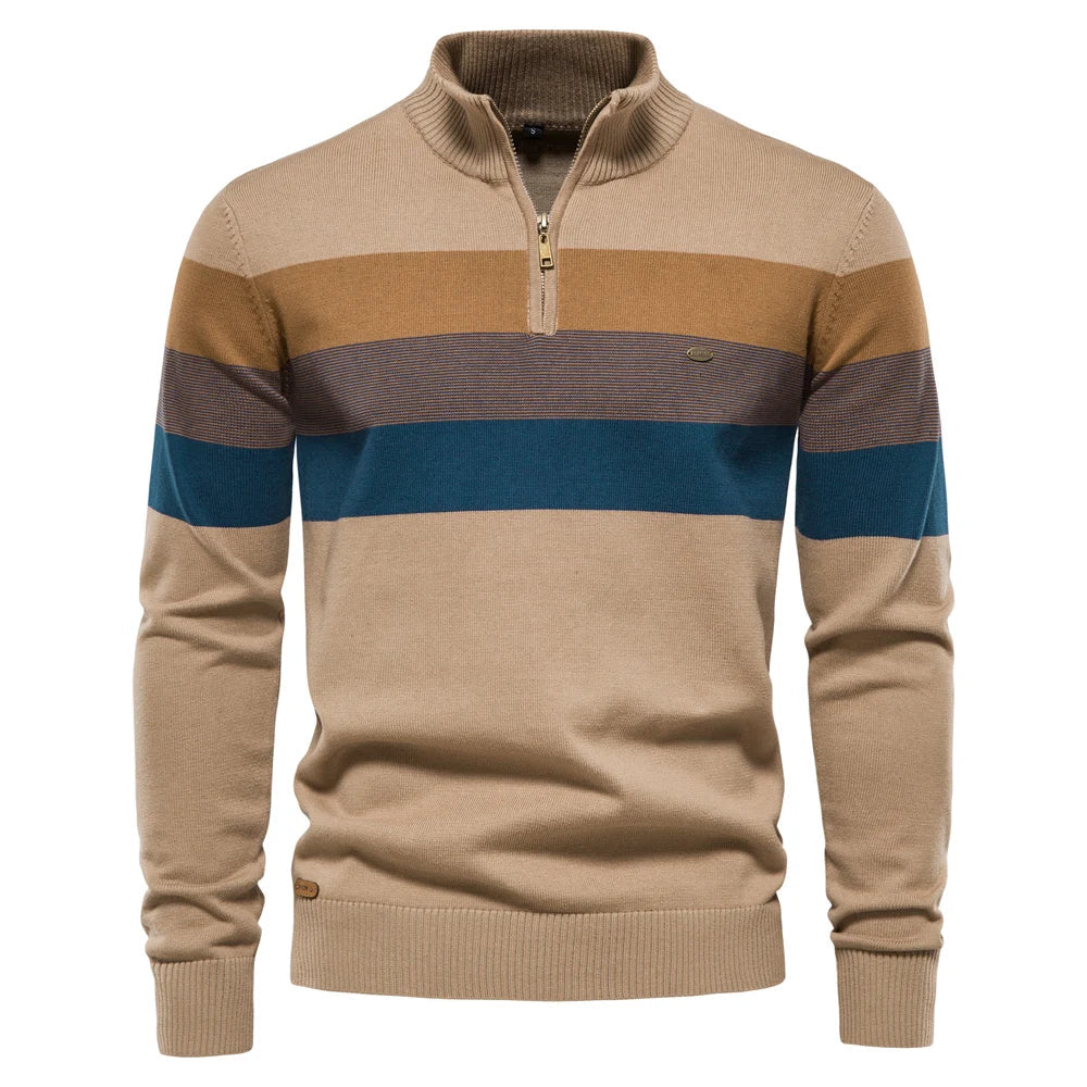 Gemütlicher Herren Winterpullover aus Strick mit Reißverschluss, perfekt für kalte Tage.