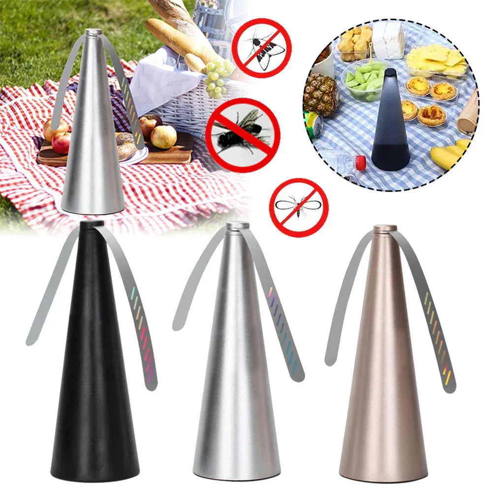 Chemikalienfreier Insektenabwehr Ventilator für Picknick & Grillen. Schützt Mahlzeiten effektiv vor Fliegen.