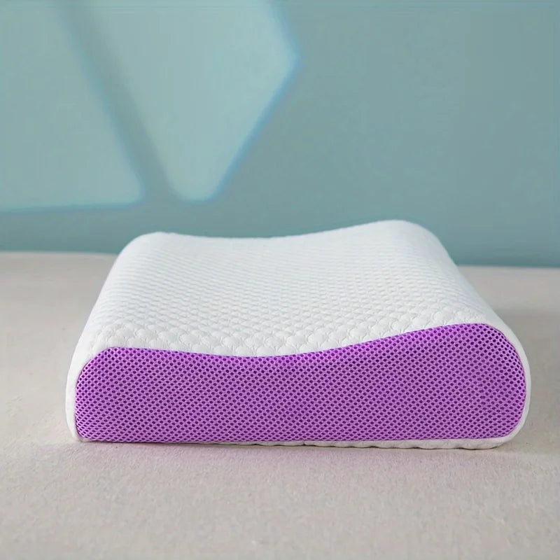 Modernes TPE Nackenkissen Niala im Schlafzimmer, perfekt für entspannte Nächte zu Hause.