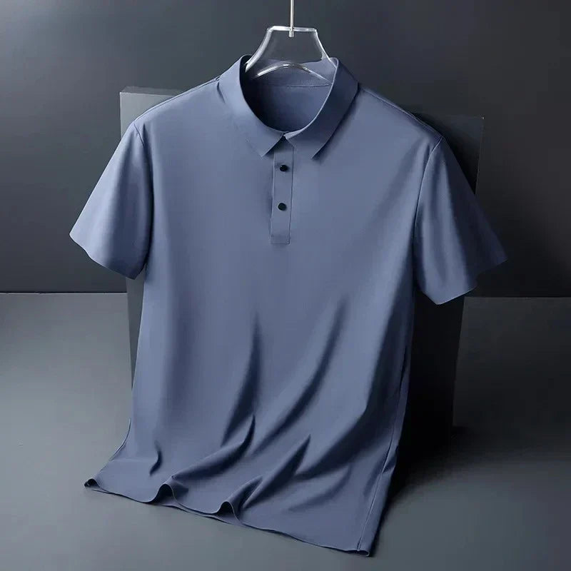 Elegantes Herren Poloshirt, kurzarm. Unifarbenes Strukturkraft Oberteil für Business & Freizeit.