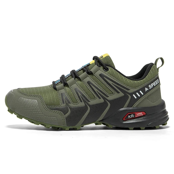 Blaue Herren All-Terrain Wanderschuhe, robust & komfortabel, perfekt für Trekking & Sport.