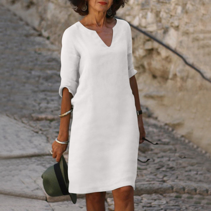 Bequemes Lagenlook Damenkleid, locker fallend, modisch & vielseitig für ein komfortables Outfit.