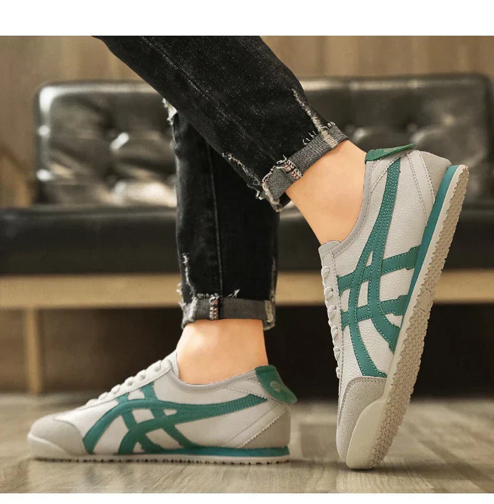 Draufsicht der Geometrischen Sommer-Sneakers Milan. Stilvolle Alltagsschuhe für Damen & Herren, bequemer Komfort.