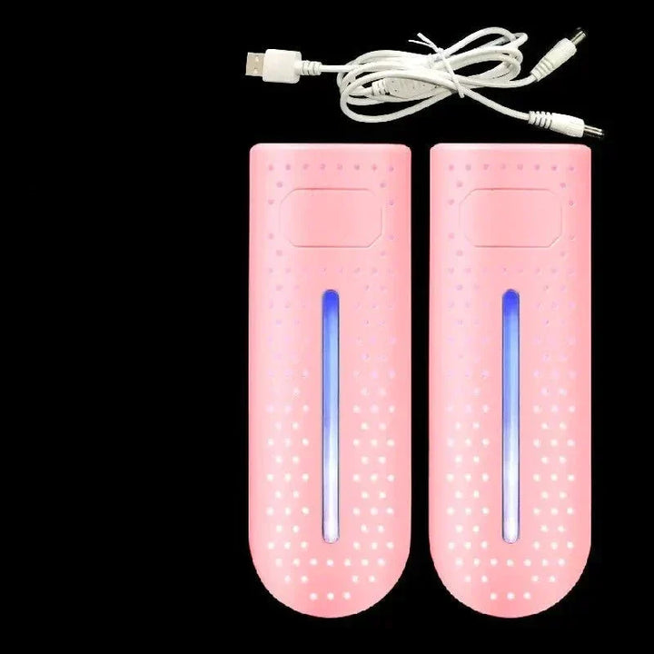 USB-betriebener, tragbarer UV-Schuh-Trockner, ideal für Auto, Büro oder Reisezubehör.