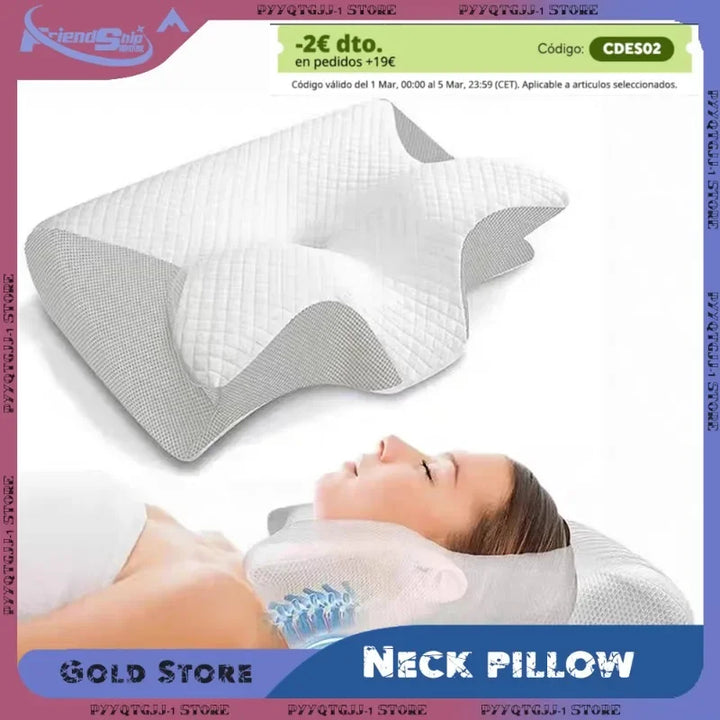 Ergonomisches Memory-Schaum Schlafkissen in Schmetterlingsform, fördert gesunden Schlaf und Nackenstütze für Erwachsene.