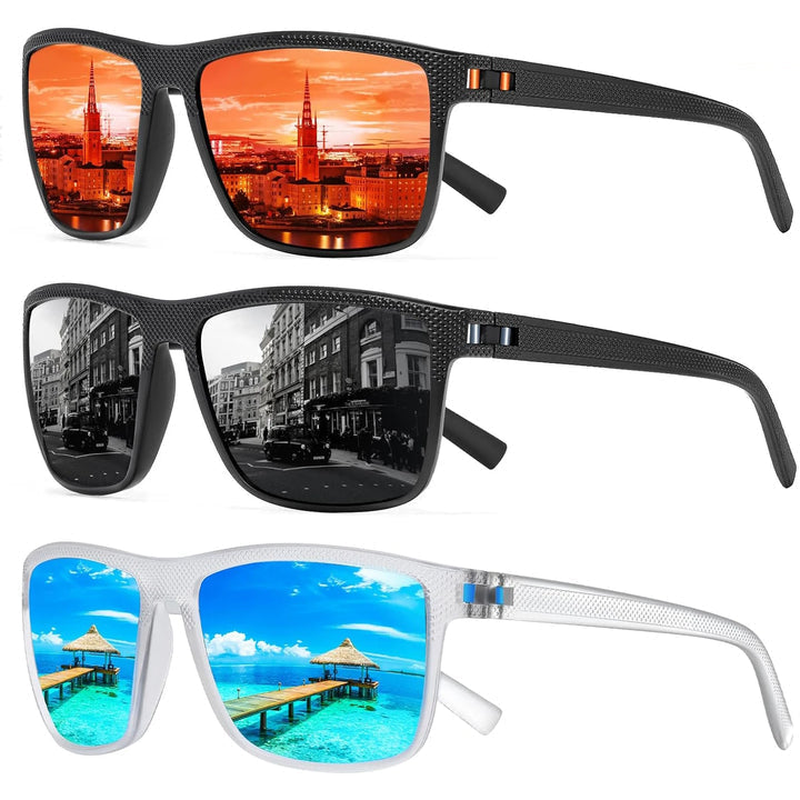 3er-Pack unisex polarisierte Sonnenbrillen für optimalen UV-Schutz; ideal für Sport, Outdoor und Reisen.