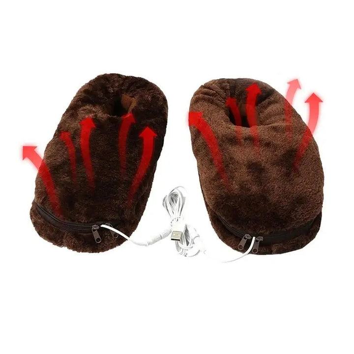 Gemütliche Unisex Hausschuhe mit USB-Heizfunktion. Ideal als Fußwärmer gegen kalte Füße im Winter.