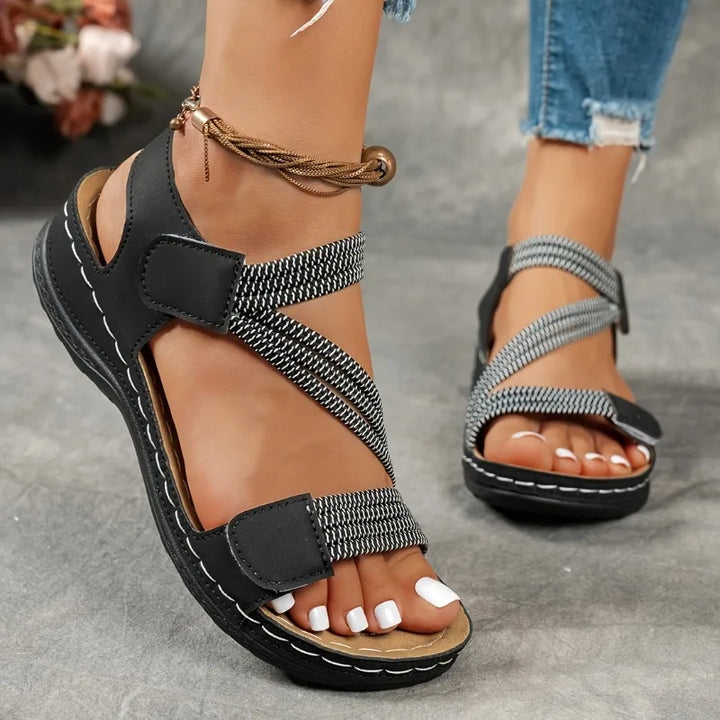 Damen Keilabsatz Sandalen, bequeme Plateau-Sandalen für Sommer & Strand.