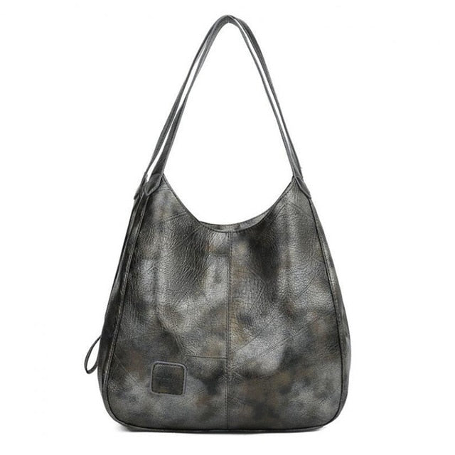 Geräumige Damen PU Schultertasche mit vielen Fächern, perfekt für den Alltag.