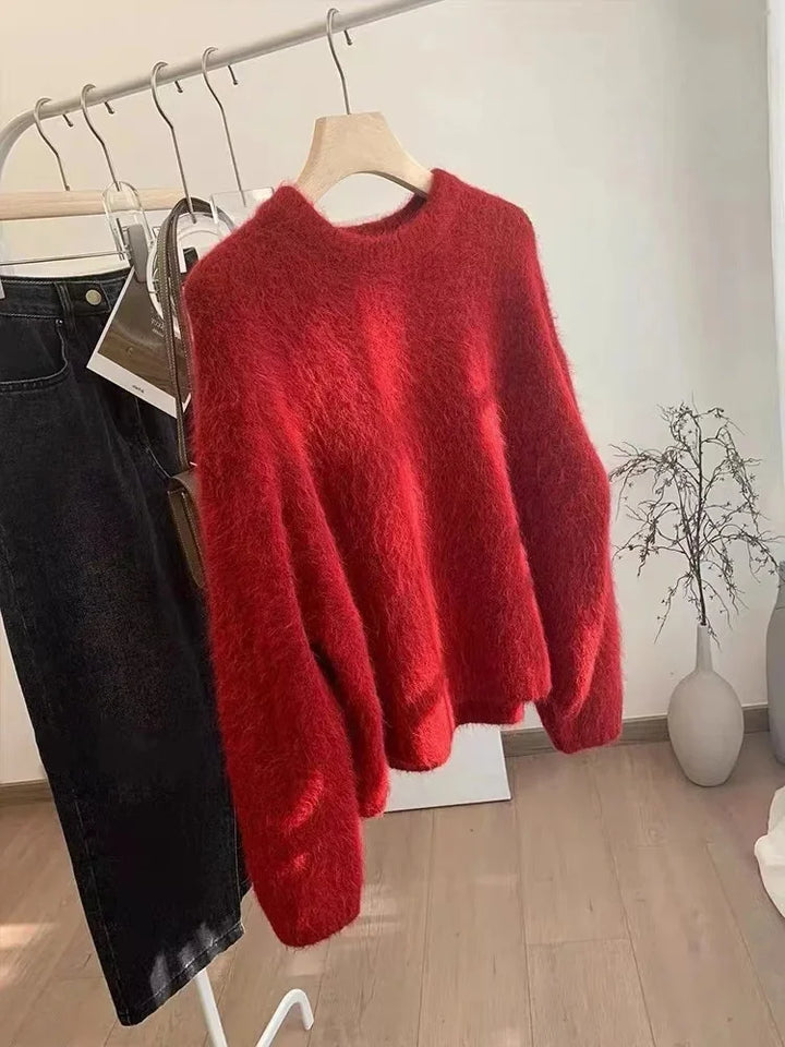 Warmer Damen-Pullover, flauschig und gemütlich, ideal für Freizeit.