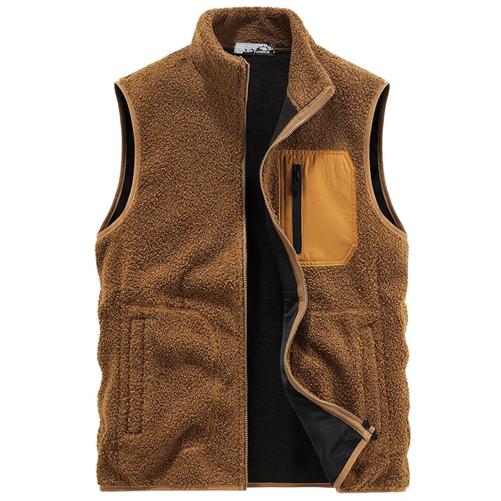 Stylische Herren Textur-Weste mit Mehrzweck-Taschen, vielseitig kombinierbar für lässige Freizeit- und Outdoor-Outfits.