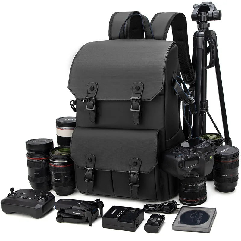 Robuste, wasserdichte Unisex Kamera-Schultertasche 'Arven' mit großem Fassungsvermögen für DSLR Fotoausrüstung.