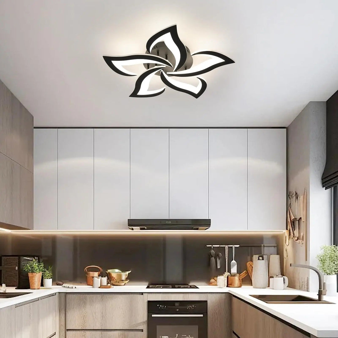 Moderner Acryl-Kronleuchter Lunora, dimmbar mit Fernbedienung. Stylische LED-Deckenleuchte für Wohn- & Esszimmer.