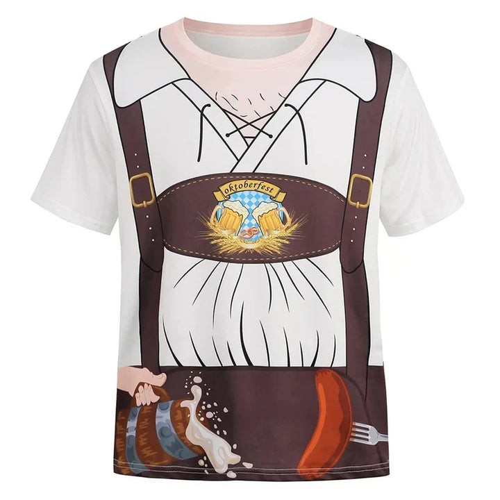 Bequemes Unisex Trachten T-Shirt im witzigen Lederhosen-Design. Dein Hit für Oktoberfest & Mottopartys.