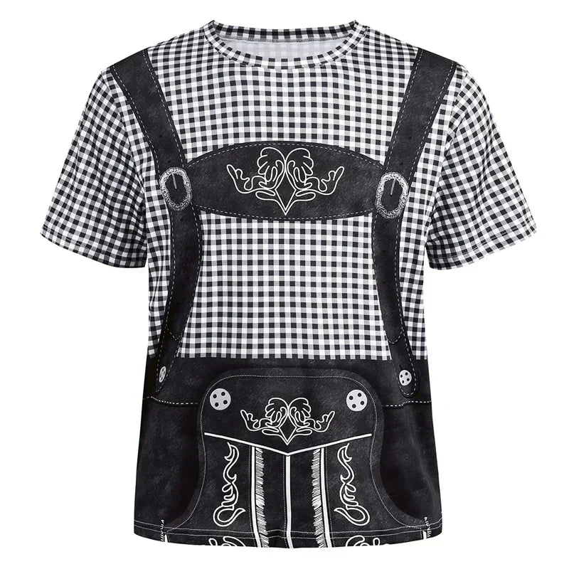 Modernes Oktoberfest T-Shirt für Damen & Herren. Schneller Lederhosen-Look ohne echte Tracht.