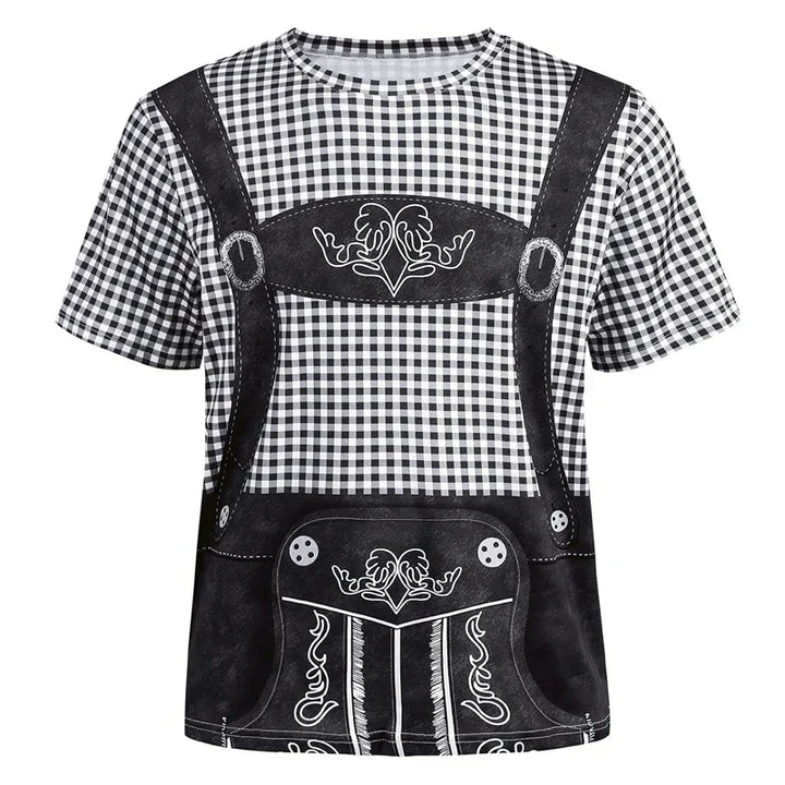 Modernes Oktoberfest T-Shirt für Damen & Herren. Schneller Lederhosen-Look ohne echte Tracht.