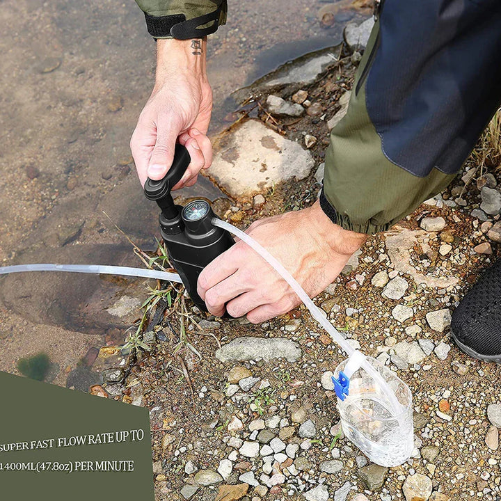 Effektiver Wasserfilter zur Trinkwasserreinigung; ideal für Outdoor, Camping & Notfallausrüstung.