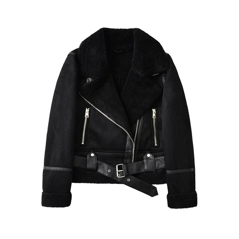 Eleganter Damen Kurzmantel für Herbst & Winter, tailliert geschnitten mit auffälligem Reißverschluss. Modische Freizeitjacke.