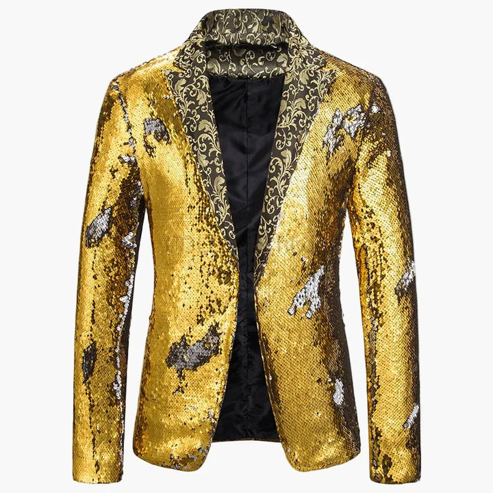 Herren Pailletten Sakko, glamouröser Glitzer Blazer für Bühne, Party & festliche Anlässe.