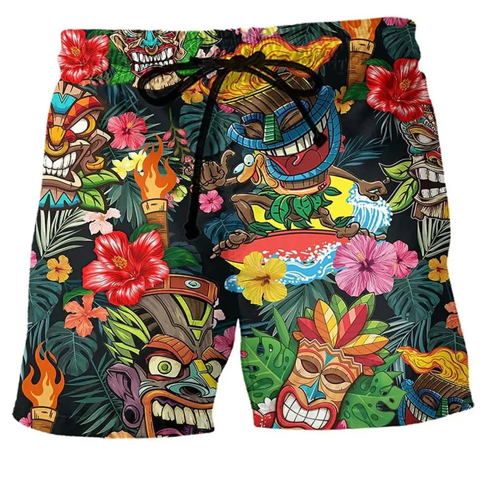 Modische Männer Badehose mit Graffiti-Print, perfekt für entspannte Tage am Meer oder im Schwimmbad.