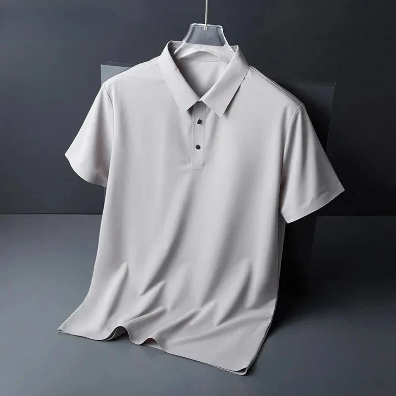 Unifarbenes Herren Kurzarm Polo-Shirt mit Strukturkraft-Gewebe. Ideal für Sommer & Freizeit.