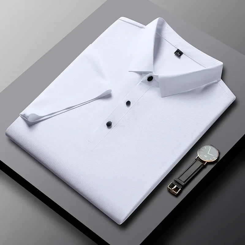 Robustes Herren Kurzarm Polo-Shirt. Strukturkraft Gewebe, unifarben, bequem und langlebig.