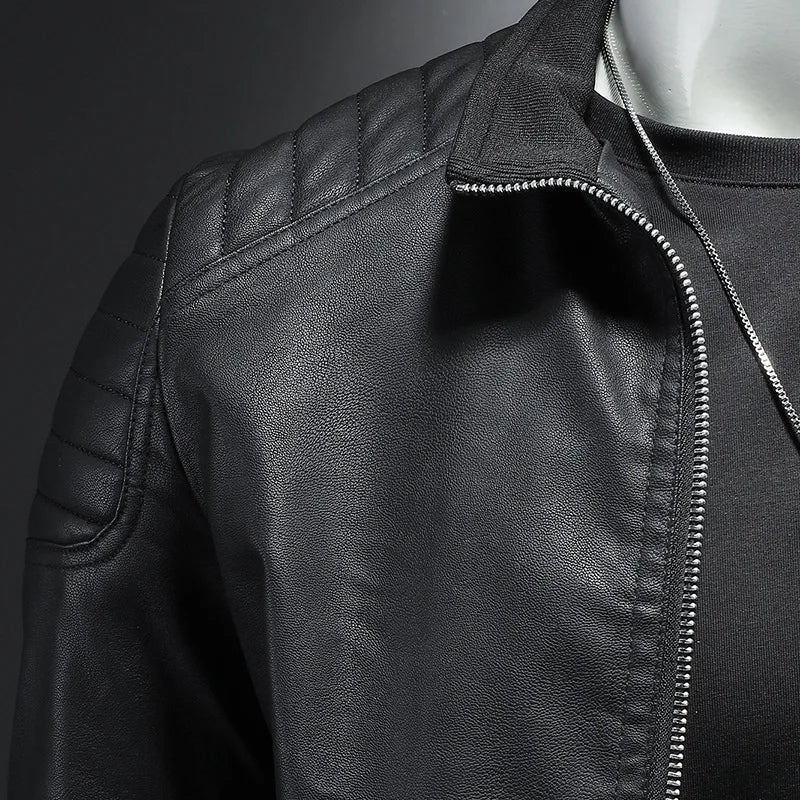 Elegante blaue Herren Slim Fit Jacke, Reißverschluss, ideal für Smart Casual Outfits im Frühling.
