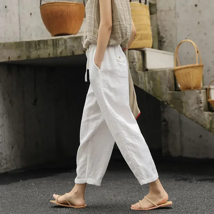 Lässige Damen Relaxed Fit Hose, Komforthose mit weitem Bein, ideal für Sommer & entspannte Looks.