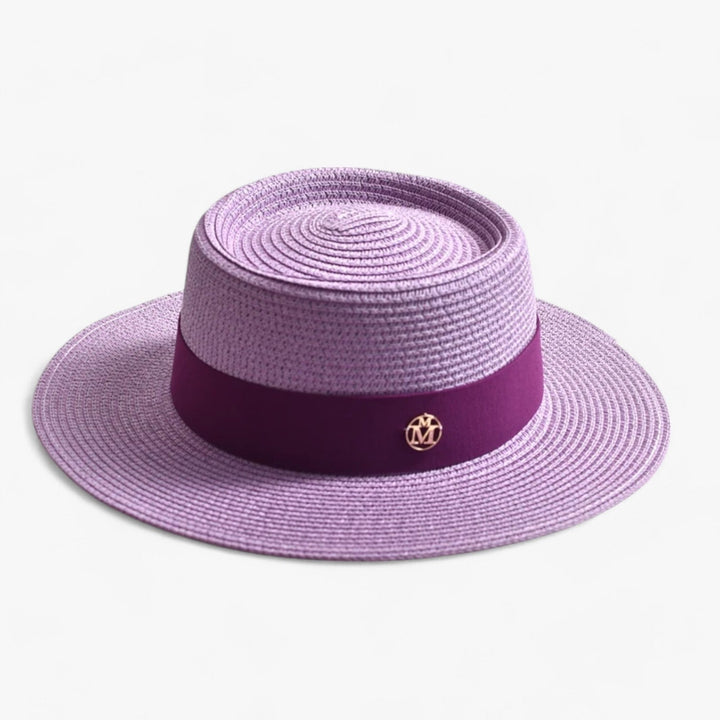 Modischer Damen Sonnenhut: Breiter Strohhut mit UV-Schutz, ideal für Urlaub und Strand.