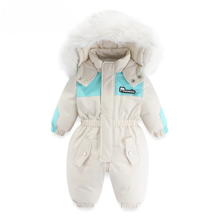 Baby-Winteroverall mit Kapuze, warm, wasserdicht und winddicht. Perfekt für Schnee und Outdoor.