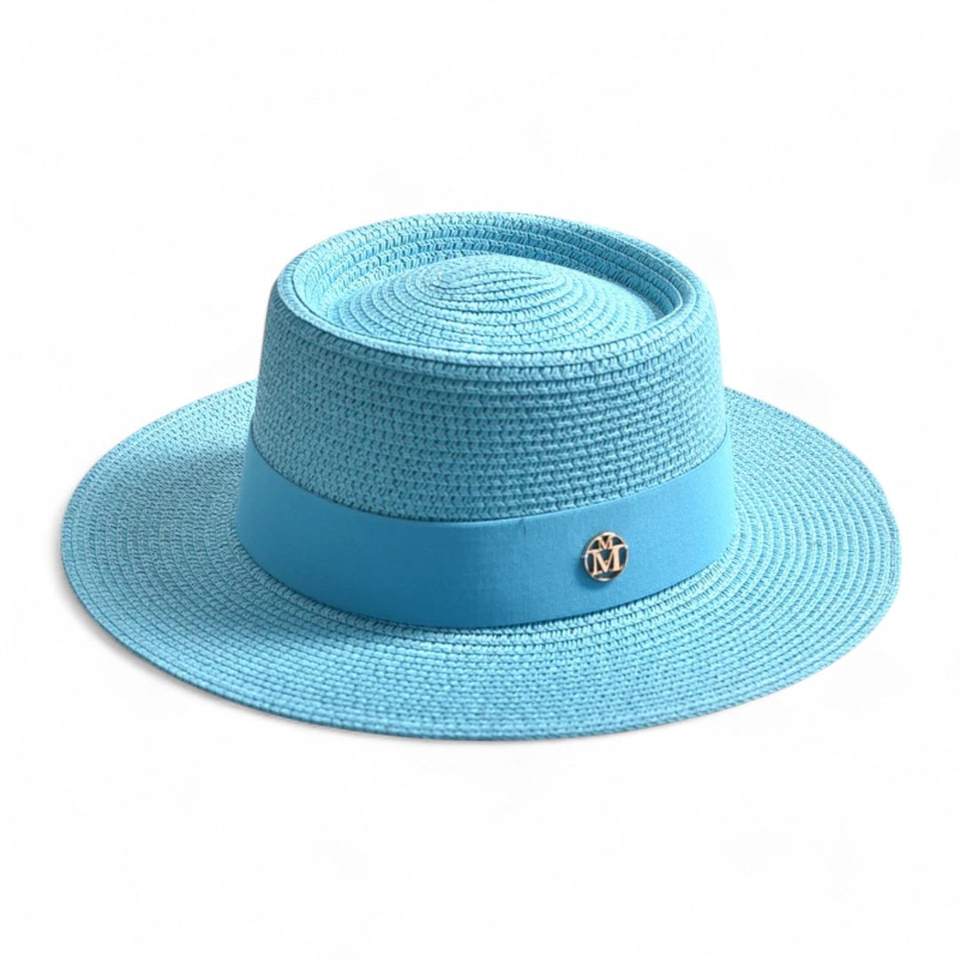 Breitkrempiger Damen Sonnenhut, schützt Gesicht & Nacken elegant vor Sonne.