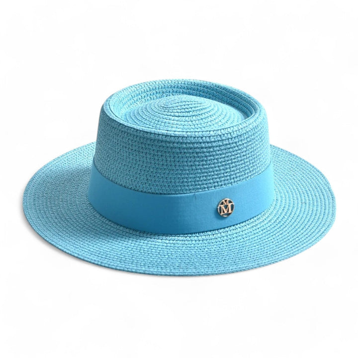 Breitkrempiger Damen Sonnenhut, schützt Gesicht & Nacken elegant vor Sonne.