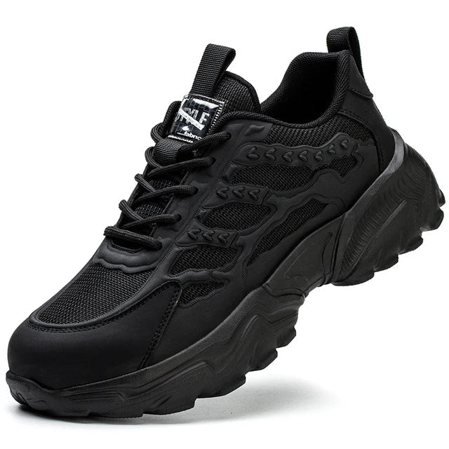 Herren Sport Sicherheitsschuhe mit leichtem Durchtrittschutz. Robuste Arbeitsschuhe für sicheren Halt.